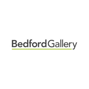 Bedford Gallery logo with "BedfordGallery" in black text and a green horizontal line underneath, centered on a white background.