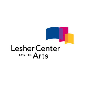 Lesher Center for the Arts logo featuring blue, magenta, and yellow overlapping arches above the center’s name in black text on a white background.